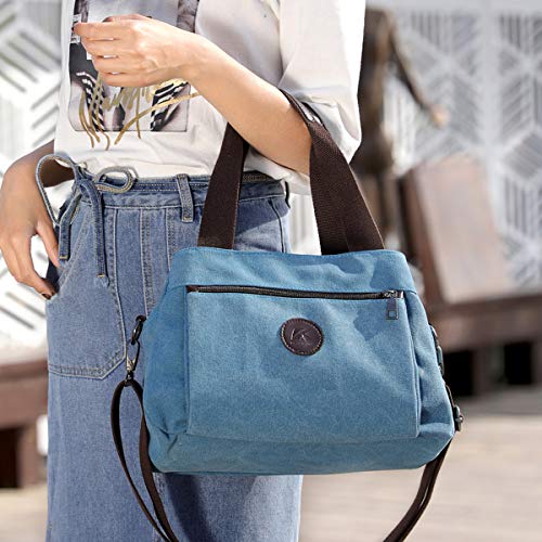 Bolso Hobo de lona mediano para mujer multi compartimentos miniatura 3