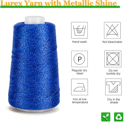 Image of Metallic Crochet Thread, 80g Lurex Yarn for Charms(Dark Blue)