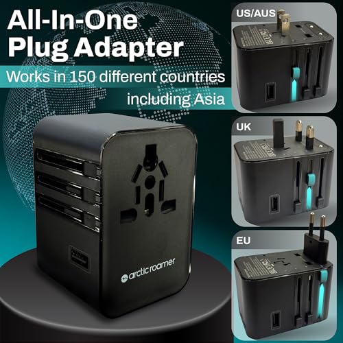 Universal Travel Adapter with 30W Fast Charger – 3 USB-C, 2 USB-A Covers UK US EU AU, Worldwide Power Adapter with Spare Fuse & Safety Shutters All in One Plug Adaptor - Image 4