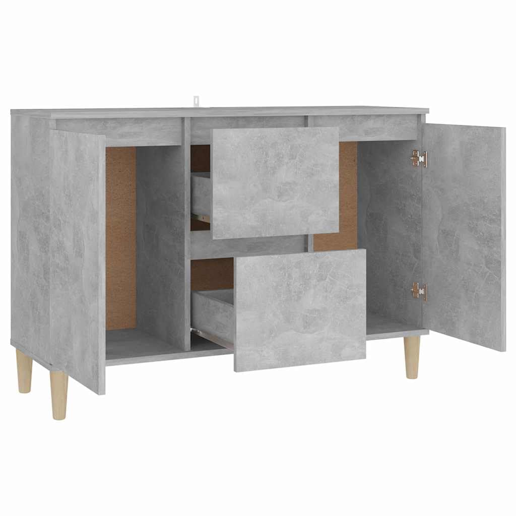 Credenza grigio cemento, 103,5 x 35 x 70 cm, comò con ante