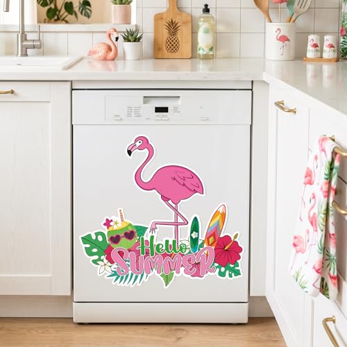 Imán decorativo grande flamenco rosa para refrigerador miniatura 4