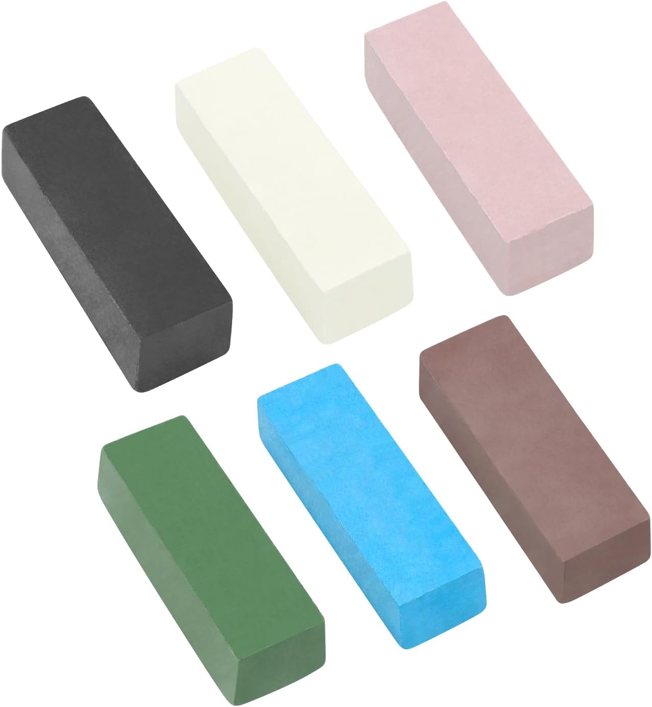 Buffing Polishing Cutting Compounds 21 Oz.Kit-for Stainless Steel Aluminum Jewelry,Black White Purple Brown Blue Green,from Course to Fine - 6 Pcs