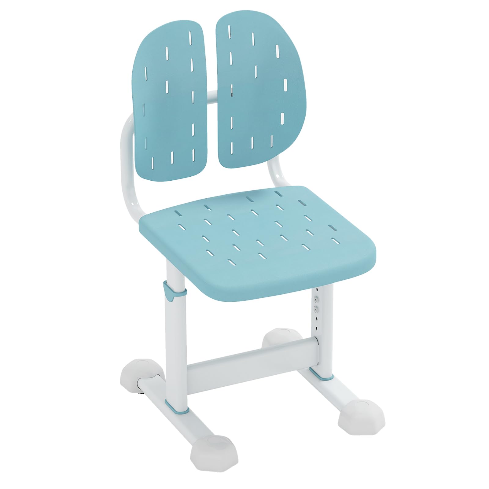 COSTWAY Silla Escritorio Infantil, Silla Juvenil para Escritorio con 5 Altura Ajustables, Doble Respaldo y Asiento Transpirable, Estructura Metálica, Asiento de Ordenador para Niños de 3+ Años (Azul)