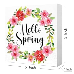 Spring Desk Decor,Hello Spring Wreath Wood Block Plaque Box Sign for Home Office Farmhouse Garden Desk Shelf Table Decoration,Spring Table Decor Wood Block Sign Spring Desk DecorHello Spring Wreath Wood Block Plaque Box Sign for Home Office Farmhouse Garden Desk Shelf Table DecorationSpring Table Decor Wood Block Sign