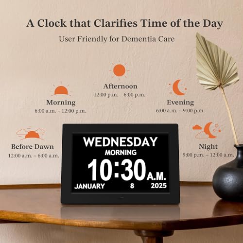 Image of 10.1'' Digital Clock, 1280*800p HD Extra Large Display, Digital Clock With Date, Time, Day Of Week, 10 Reminders & 6 Alarms, Auto Dimming & DST, Remote Control, Dementia Clock For Seniors, Black