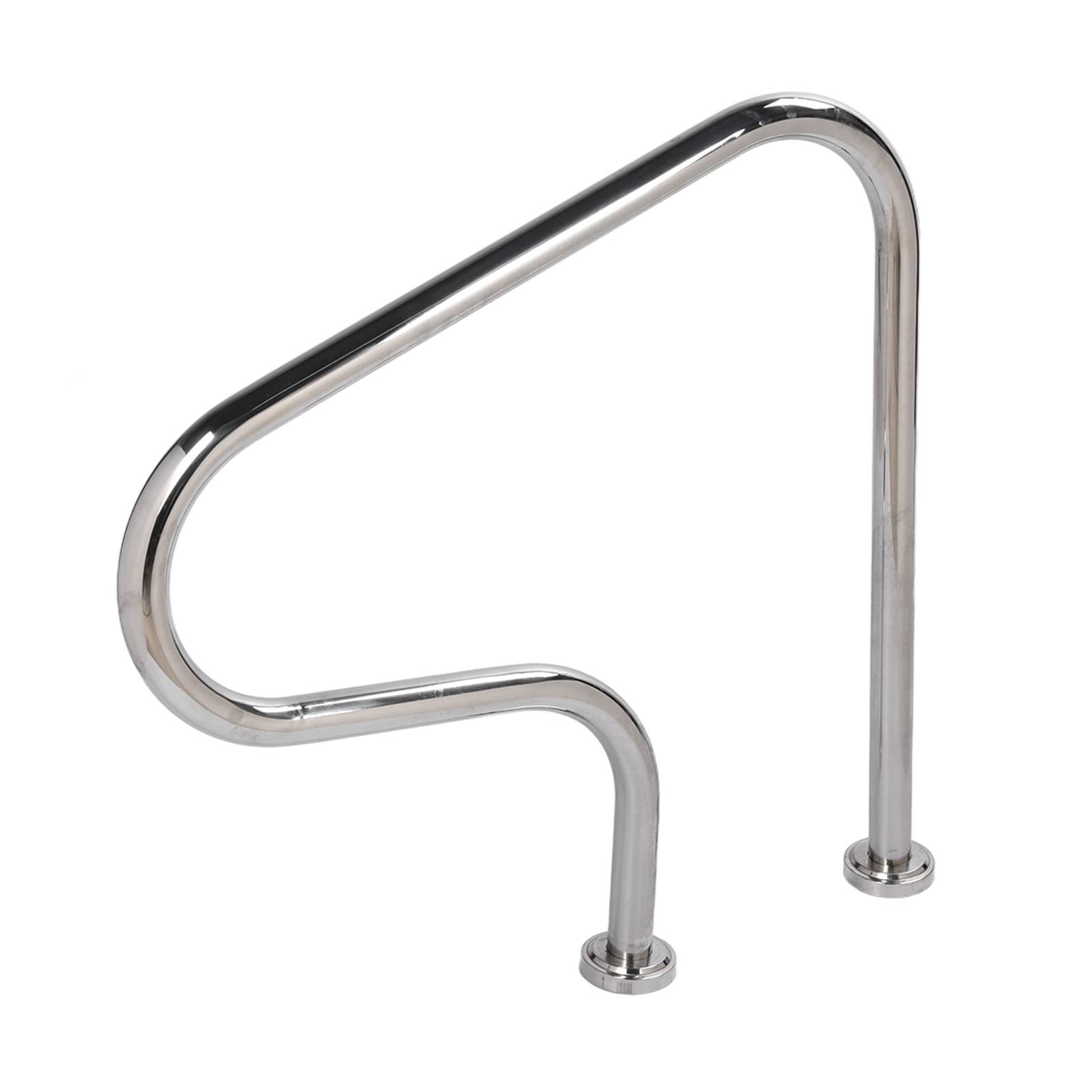 Main Courante de Piscine, Rampe D'escalier de Piscine en Acier Inoxydable avec Polie et Poignée Incurvée, pour Piscines Creusées, Parcs Aquatiques et Spas (ST003)