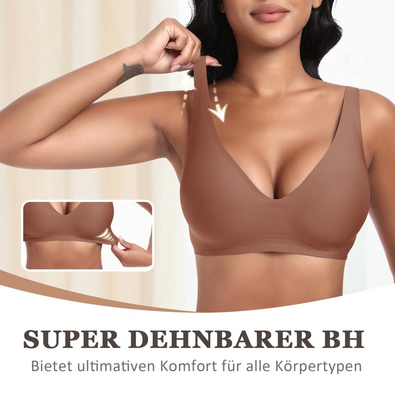 Soutien gorge sans complexe brassière marron pour le quotidien en M - 3