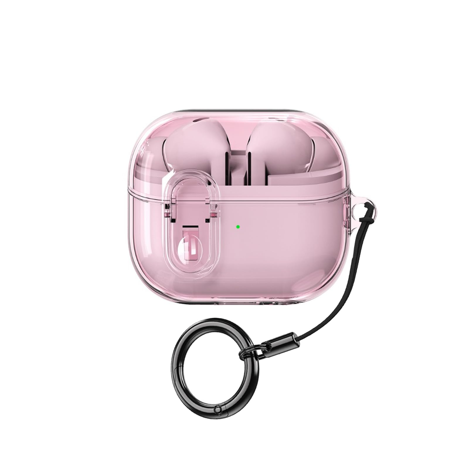 Keminsung Case Compatible with Samsung Galaxy Buds 3 / Galaxy Buds 3 Pro TPU Material Earphones Shockproof Portable Protective Cover with Carabiner (