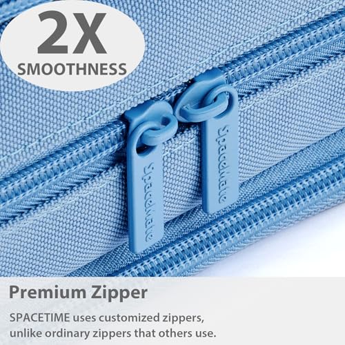 Image of SPACEMATE Pencil Case Pouch Box Bag School Supplies Girls Boys Kids, Cute Preppy Stuff Big Capacity Aesthetic Pen Organizer, Back to College Stationary, Cornflower Blue, Extra Large Style, 2300ml