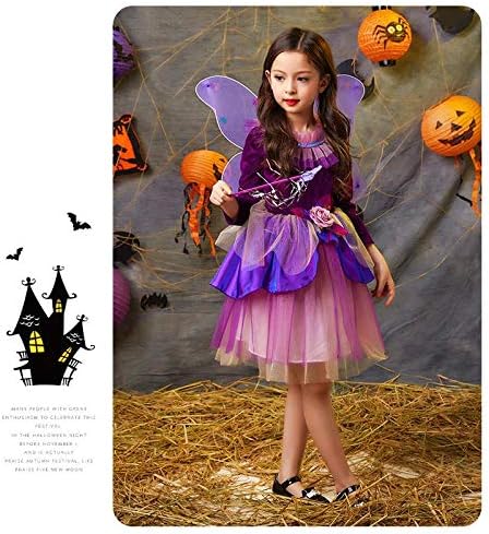 Amazon Amycute プリンセス 子供 ドレス 仮装 コスチューム ワンピース 女の子 紫 羽 付き ハロウィン クリスマス ドレス キッズコスチューム おもちゃ