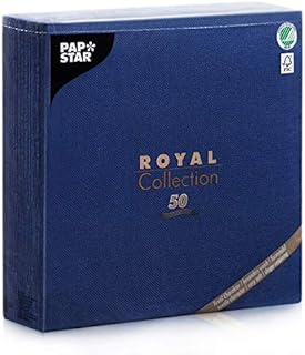 Papstar, 50 serwetek "ROYAL Collection" składane na 1/4 48 cm x 48 cm ciemnoniebieskie, 11575