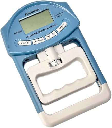 Miniatura 6 de Constant 200 libras, 198.4lbs, dinamómetro digital de mano, medidor de fuerza de agarre, captura automática, potencia de agarre de mano (gris)