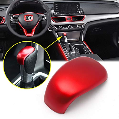 Xotic Tech Inner Gear Shift Lever Head Knob Cap Cover Trim, Sporty Red, Compatible with Honda Accord 10th Gen 2018-2022