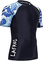 LAFROI Men's Long Sleeve UPF 50+ Compression Rash Guard Shirt - Quick Dry Baselayer for Surfing, BJJ & Workouts