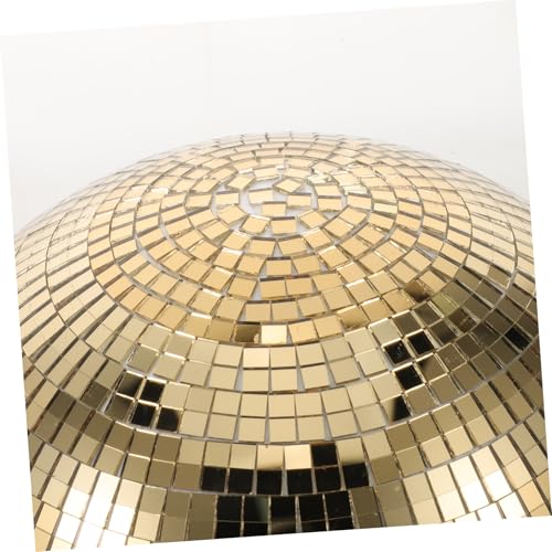 KALLORY - 3 unidades de bolas espejadas doradas para decoración disco, hemisferios de vidrio colgantes para fiestas, cocina y escenarios, ambiente reflectante, fáciles de limpiar miniatura 3