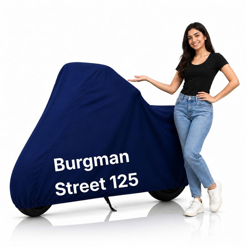 Image of Ultra-Protect Scooty Body Cover for Burgman Street 125 Cover| 100% Waterproof, Dustproof & Scratch Resistant | Heavy Duty Two Wheeler Covers with UV Protection, Heat Resistant | All Weather (Blue)