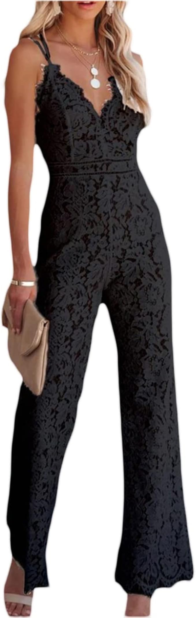 Women Lace Elegant Jumpsuit Spaghetti 