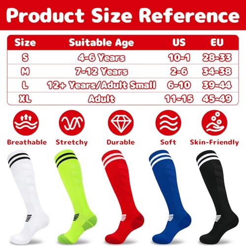 Image of Olreco Kids Soccer Socks Youth Baseball Socks Men Women Softball Sock for Girls Boys Football Sock Men Team Sports Accessory
