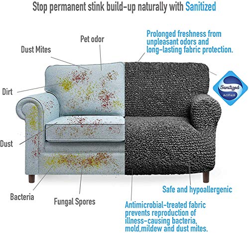 Recliner Slipcover - Recliner Chair Cover - Soft Polyester Fabric Slipcover - 1-Piece Form Fit Stretch Furniture Protector - Microfibra Collection - White (Recliner)