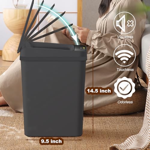 Image of Yatmung 4 Gallons Bathroom Trash Can Automatic Touchless - Smart Trash Can