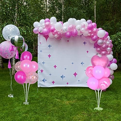 ADMIN Table Balloon Stand Kit,6 Set 28" Table Balloon Stick Holder Clear Balloon Cup with Balloon Pole and Flower Stand Base for Birthday | Wedding Party, Holidays, Anniversary Decorations