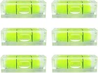 6 Pack Mini Square Bubble Levels 10x10x29mm Acrylic Spirit Levels for Picture Hanging, Camera, TV & Furniture Leveling