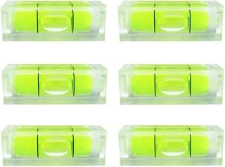 6 Pack Mini Square Bubble Levels 10x10x29mm Acrylic Spirit Levels for Picture Hanging, Camera, TV & Furniture Leveling