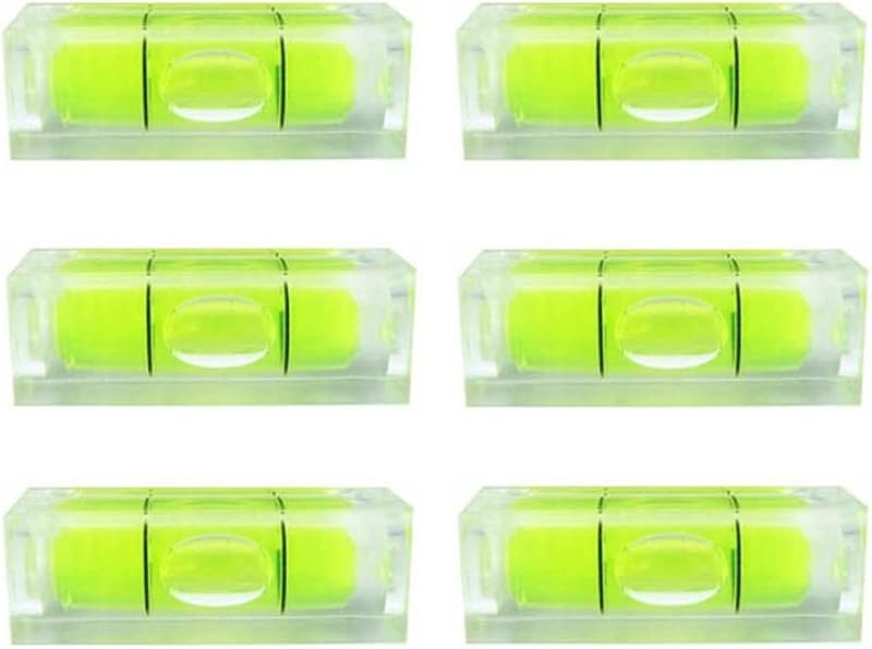 6 uds pequeños niveles de burbuja 10x10x29mm Mini herramientas de diseño de medición de nivel de burbuja cuadrado