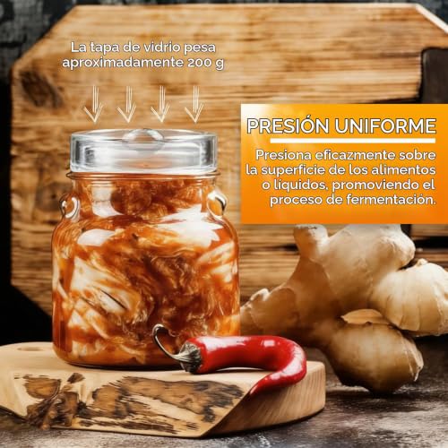Miniatura 5 de Ho-Sfsm 2 Piezas Pesas De Fermentación, Pesas De Vidrio Para Fermentación Peso Para Fermentación De Alimentos Caseros Como Kimchi Chucrut Y Encurtidos