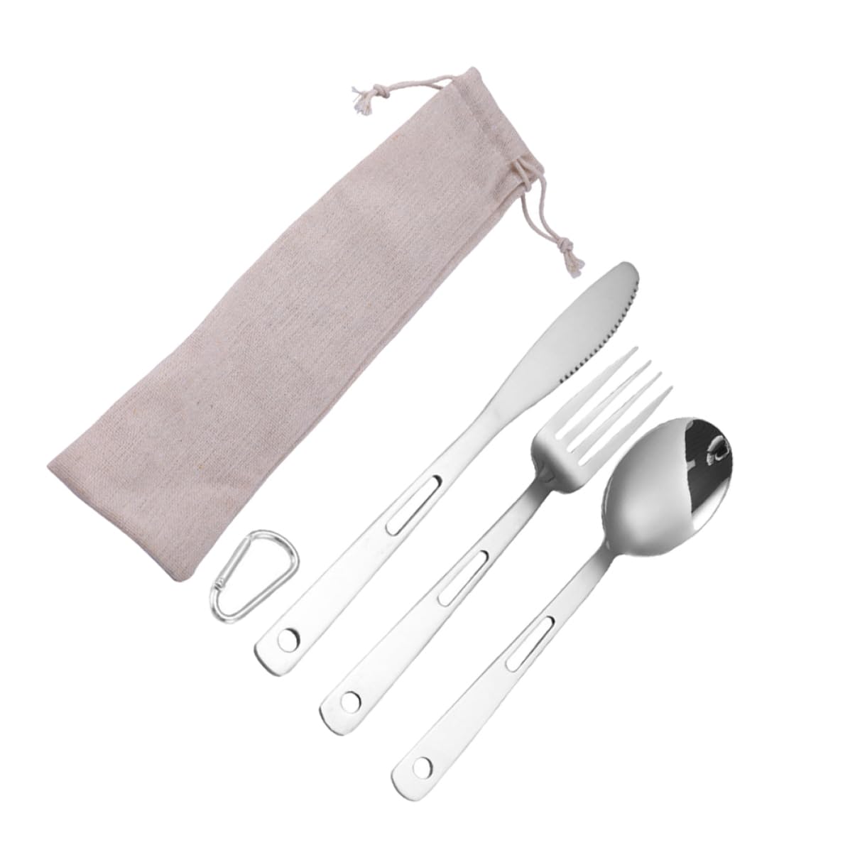 Hemobllo Posate Portatili in Acciaio Inox Per Campeggio e Viaggi Forchette e Cucchiai Compatti Per Picnic e Attività All Aperto