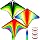 3 PCS Rainbow Diamond Kites