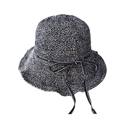 ANAM Sommer Strand Sonnenhüte für Frauen, Faltbare Floppy Cotton UV-Hut, Einstellbarer breiter Krempe Hut (Color : A)