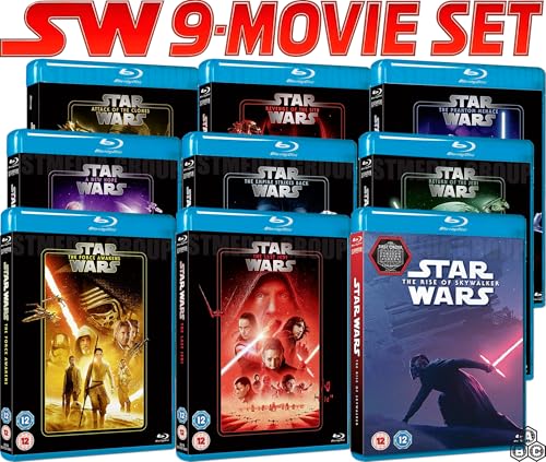 Star Wars: The Skywalker Saga Complete Collection (Episodes I IX) [Bonus Features] [18 Disc Blu ray Box Set] [Region Free]