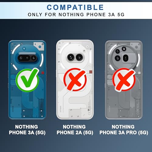 Image of CEDO Backcover for Nothing Phone 3a (5G) | Compatible with Magsafe Wireless Charging | Camera Protection Shockproof Case | Magnetic Ring Lock Transparent Acrylic Clear Backcase (Black)