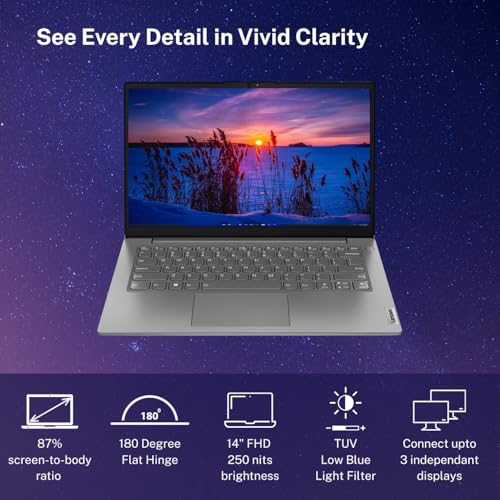 Image of Lenovo V14 Intel Core i3 13th Gen 14 inch FHD (1920x1080) Antiglare 250 Nits Thin and Light Laptop (8GB RAM /512GB SSD /Windows 11 Home /Office Home 2024 /Iron Grey /1.43 kg), 83A0A0PBIN