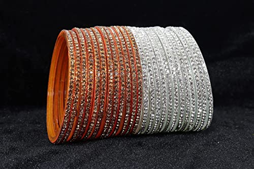 Image of NMII Glass with Plain and Glossy Finished Bangle Set For Women and Girls