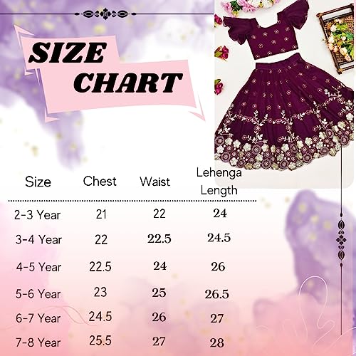 Image of Georgette Embroidered traditional Readymade Lehenga Choli For Kids Grils