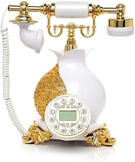 TEmkin Teléfono de Gama Alta Teléfono Retro Familia Sala de Estar Estudio Teléfono Fijo Oficina de Negocios Teléfono Fijo 182625cm (Color : Marrón) (Oro)