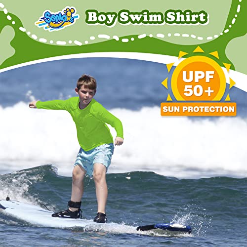 Image of Boys' Rash Guard Long Sleeve UPF 50 Sun Shirts for Toddler Kids Youth Water Swimming Rashguard