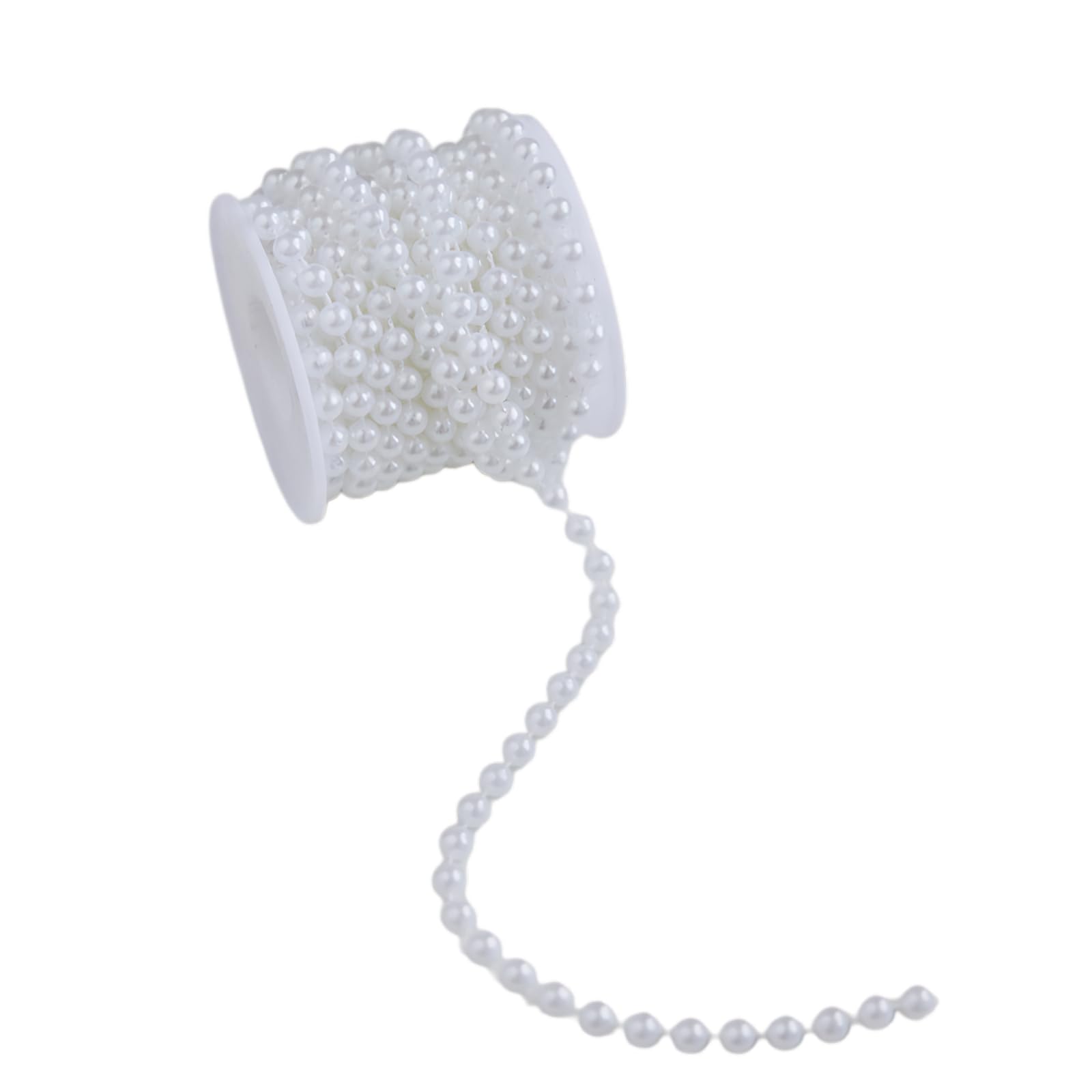 Chaîne de perles 8mm anti-perte pour fixer facilement vos décorations de fête et loisirs blancs