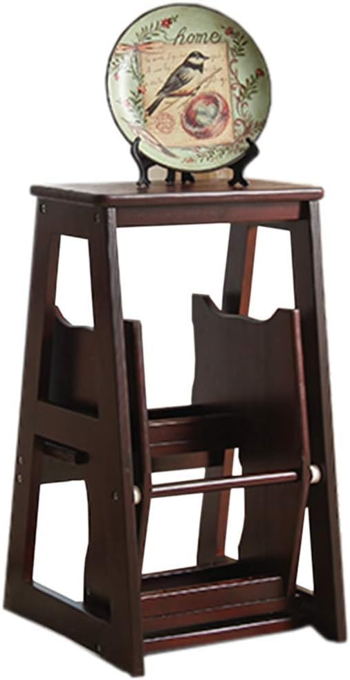 CHEWYNP Easy and Convenient Folding Step Stool,Step Stool,Household Folding Ladder Stool, Four-Step Ladder Chair, Shoe Rack, Flower Rack, Kitchen, Dual-Use Climb,Step Stool with Handle,a