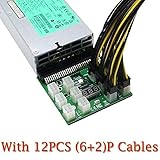 1200W/750W Breakout Board W Button for HP PSU GPU Mining Ethereum With 12Pcs 8P Cable