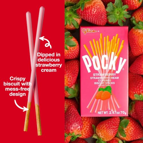 Image of Pocky Biscuit Stick, Strawberry, 2.47 Ounce (Pack of 10)