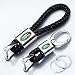 Hey Kaulor 2Pack Genuine Leather Car Logo Keychain for Land Rover Key Chain Keyring for Range Rover with Logo