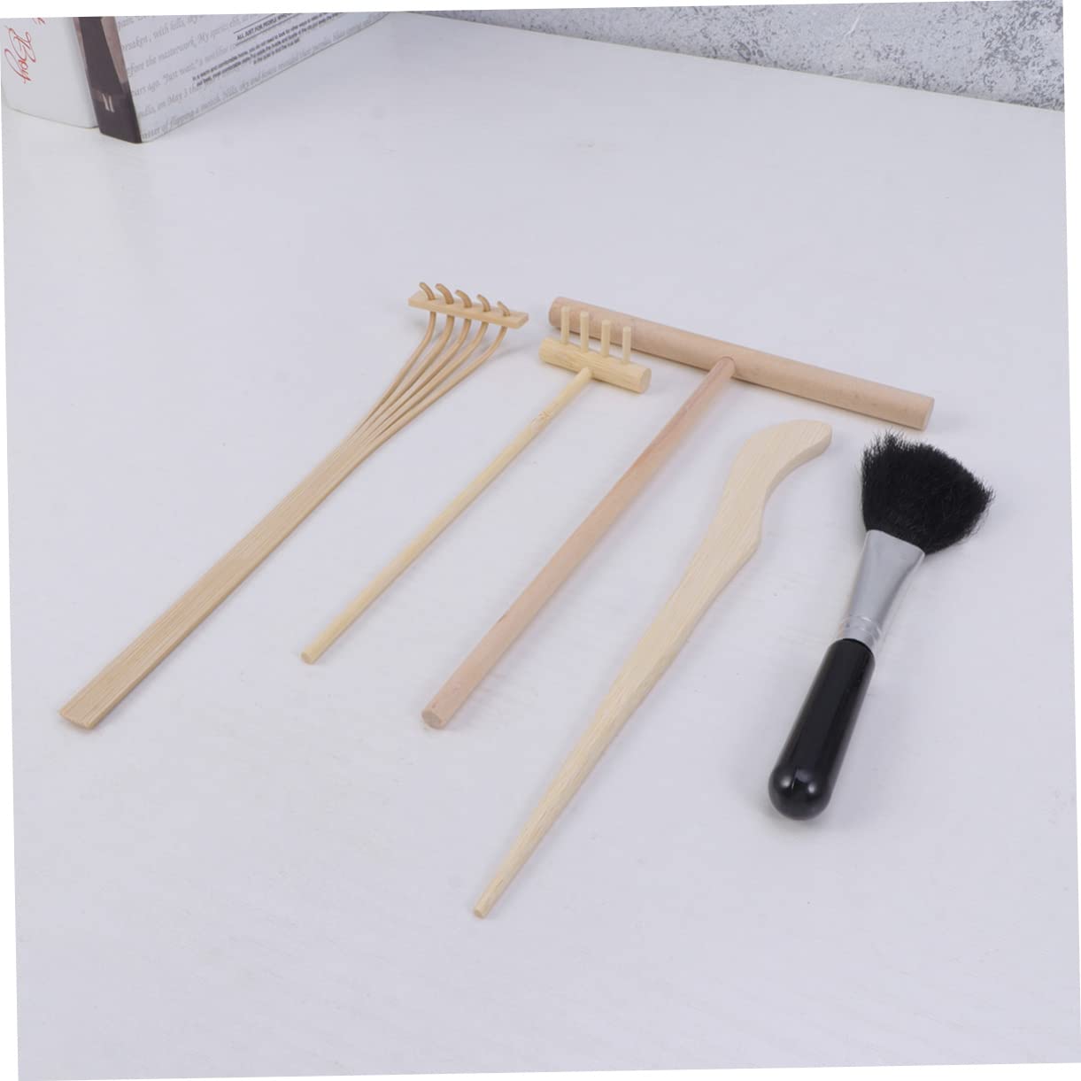 TOYANDONA 10 Piezas rastrillo Rastrillo jardín Zen Rastrillo era Madera ferramentas Estilo japones Herramienta Adornos Bambú
