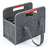 Moukeren 6 Cup Drink Carrier with Handle Reusable Drink Caddy Portable Coffee Cup Holder with Folding Design Adjustable Dividers for Delivery, Car, Take Out, Outdoors