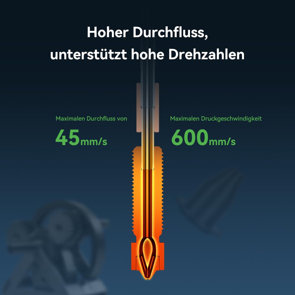 Creality E3D Obxidian Zestaw dysz o wysokim przepływie 0,6 mm, szybki demontaż i montaż, druk o dużej przepustowości, konstrukcja Multi-Runner, modernizacja materiału, odpowiedni do K1 (2024)/K1 Max