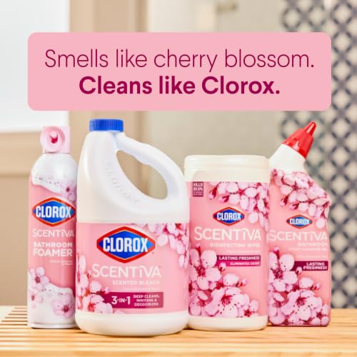 Image of Clorox Scentiva Disinfecting Wipes, Cherry Blossom and Peach, Antibacterial, 75 Count (Pack of 3)