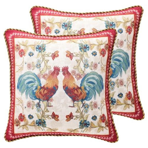 patdrea Designer French Vintage Pillow Cover,18"x18",Set of 2