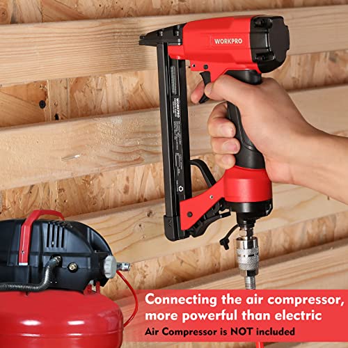 Workpro 7116 Pneumatic Staple Gun, 22 Gauge Upholstery Stapler With 1884Pcs Staples 1/4"To 5/8", Air-Powered, Rear Exhaust, For Carpentry, Woodworking And Diy Projects #TOP6